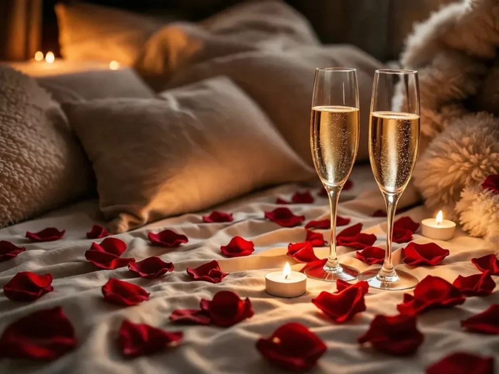 Soirée romantique dîner aux chandelles bougies ambiance intime à deux