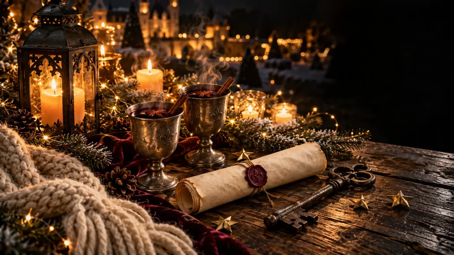 Puy du Fou Noël en amoureux, lanterne, vin chaud et parchemin scellé à la lueur des bougies